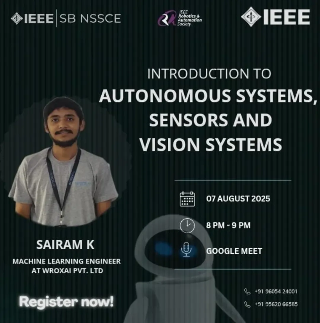 Talk on Autonomous Systems, Sensors & Vision